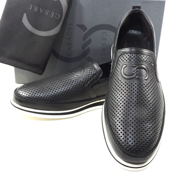 CASADEI ?? MEN\'S BLACK SOFT LEATHER COMFORT FLAT SUMMER LOAFERS main image 5